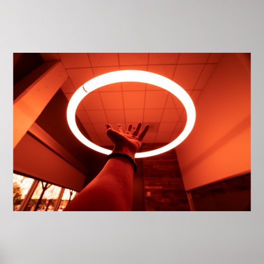 POSTER PERSONNE QUI ATTEINT LA LAMPE FLUORESCENTE I TOURN (Devant)