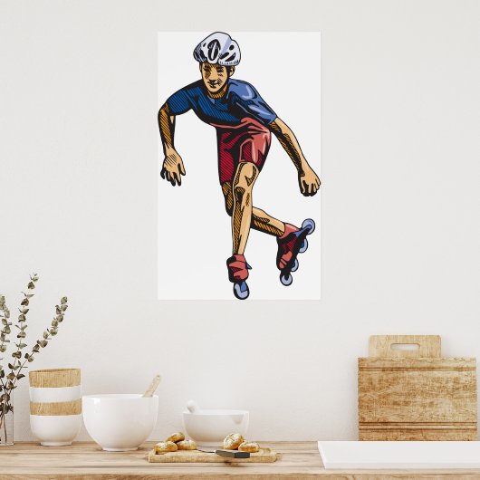 Poster Personne Rollerblading (Cuisine)