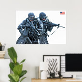 POSTER PERSONNEL AMÉRICAIN DE COMBAT (Bureau à domicile)