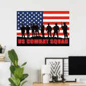 POSTER PERSONNEL AMÉRICAIN DE COMBAT (Bureau à domicile)