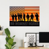 POSTER PERSONNEL AMÉRICAIN DE COMBAT (Bureau à domicile)