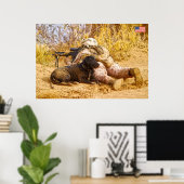 POSTER PERSONNEL AMÉRICAIN DE COMBAT (Bureau à domicile)