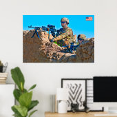 POSTER PERSONNEL AMÉRICAIN DE COMBAT (Bureau à domicile)