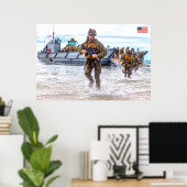 POSTER PERSONNEL AMÉRICAIN DE COMBAT (Bureau à domicile)