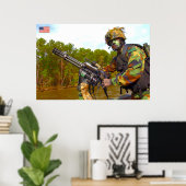 POSTER PERSONNEL AMÉRICAIN DE COMBAT (Bureau à domicile)