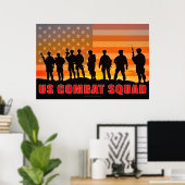 POSTER PERSONNEL AMÉRICAIN DE COMBAT (Bureau à domicile)