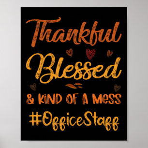 Poster Personnel de bureau Merci béni Thanksgiving fall A
