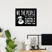 Poster Personnes et Sheeple - Humour politique (Bureau à domicile)