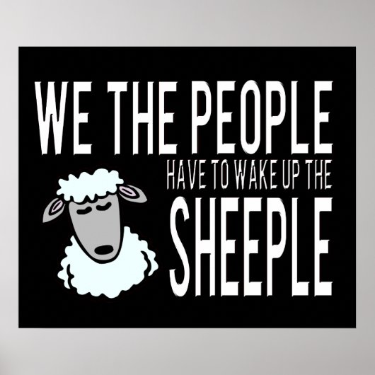 Poster Personnes et Sheeple - Humour politique (Devant)