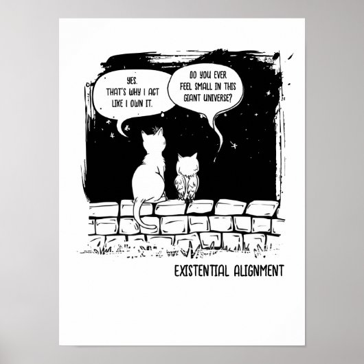Poster Perspective de chat cosmique Art de chat drôle (Devant)