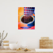 Poster Perspective guitare acoustique Couleurs de la musi (Cuisine)
