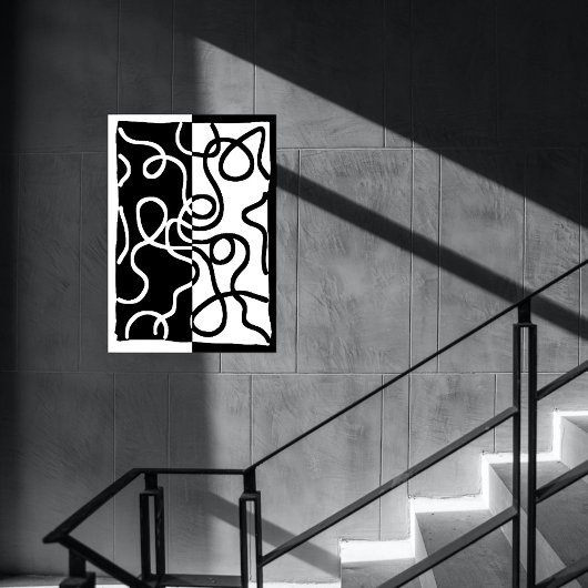 Poster Persuasion linéaire I : Abstrait noir et blanc