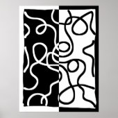 Poster Persuasion linéaire I : Abstrait noir et blanc (Devant)