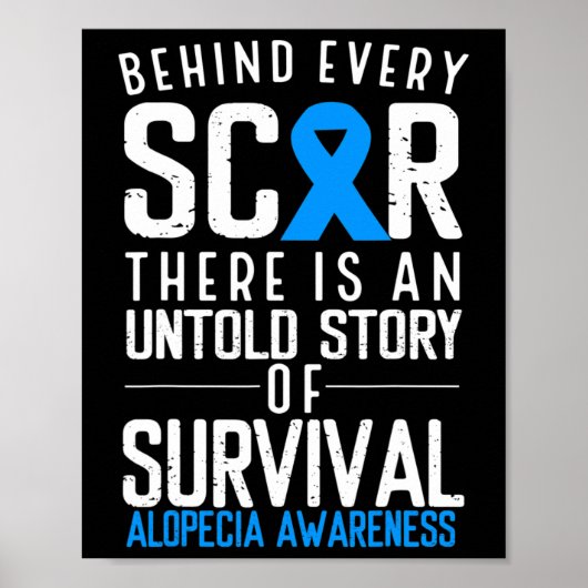 Poster Perte de cheveux calcaire Bleu Ruban Alopecia Area (Devant)