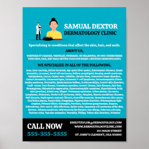 Poster Perte de cheveux, dermatologue, Clinique de dermat