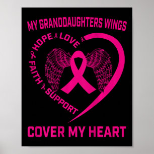Poster Perte De La Petite-Fille Cancer Du Sein Heart Wing