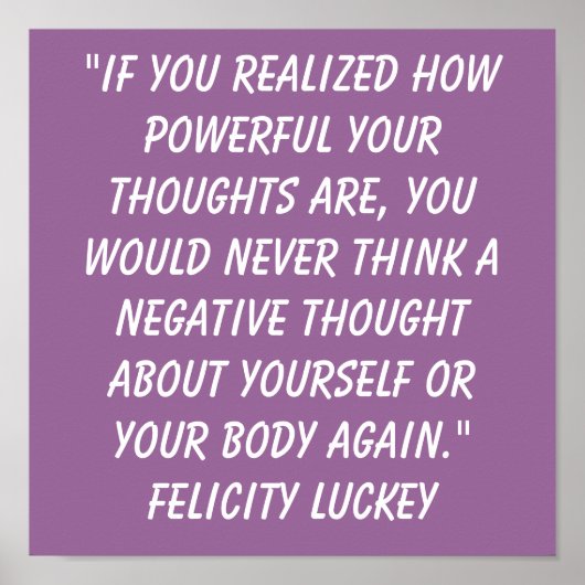 Poster Perte de poids pensées 10 (Devant)