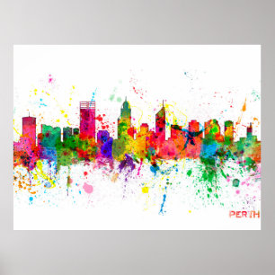 Poster Perth Australia Skyline