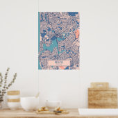 Poster Perth - Australie Breezy City Map (Cuisine)