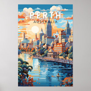 Poster Perth Australie Voyage Art Vintage