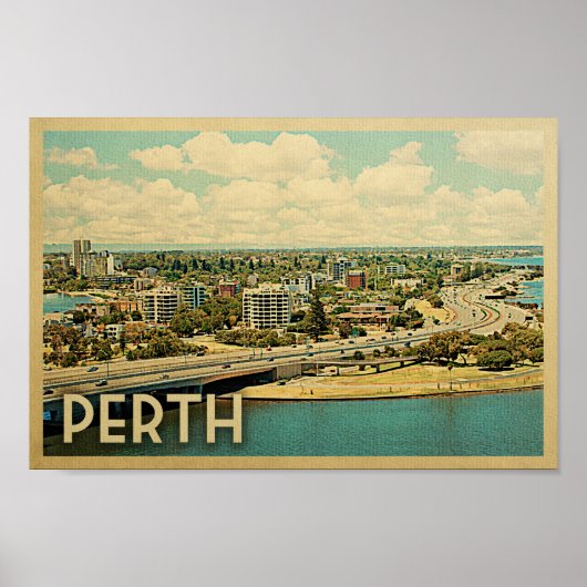 Poster Perth Poster Vintage voyage Poster Australi (Devant)