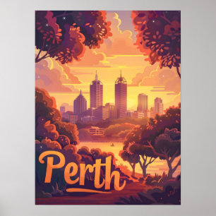 Poster Perth Twilight : Symphonie du coucher du soleil su