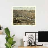 Poster Peru  Indiana 1868 Antique Panoramic Map (Bureau à domicile)