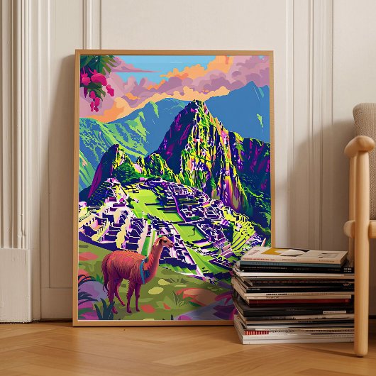 Poster Peru Print Peru Illustration Machu Picchu Travel