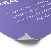 Poster Pervenche Le Lumière Reste Mémorial Mariage (Coin)