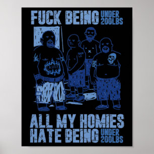 Poster Peser moins de 90kg Tous mes potes détestent peser