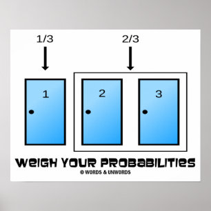 Poster Peser vos probabilités Trois portes fermées