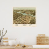 Poster Peshtigo, Carte panoramique WI - 1871 (Cuisine)