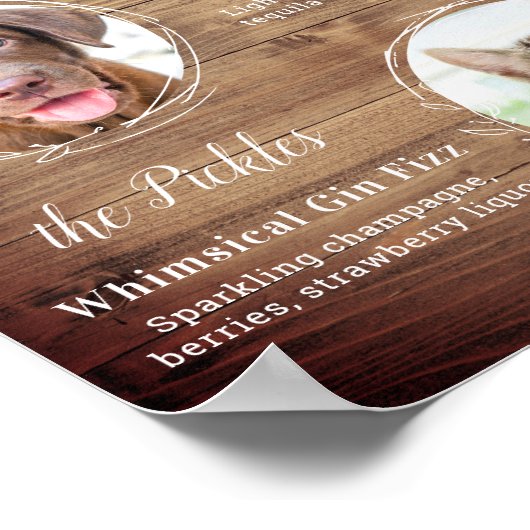 Poster Pet Chien Mariage Signature Boissons barre photo p (Coin)