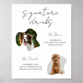 Poster Pet Chien Mariage Signature Boissons Personnalisé  (Devant)