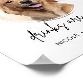 Poster Pet Dog Mariage Open Bar Boissons Signal (Coin)