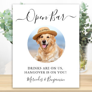 Poster Pet Dog Mariage Open Bar Photo Sur Mesure Boissons