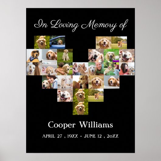 Poster Pet Dog Memorial Custom Photo collage Pet Perdre (Devant)