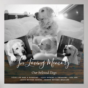 Poster Pet Dog Memorial Photo Collage Poème du Souvenir