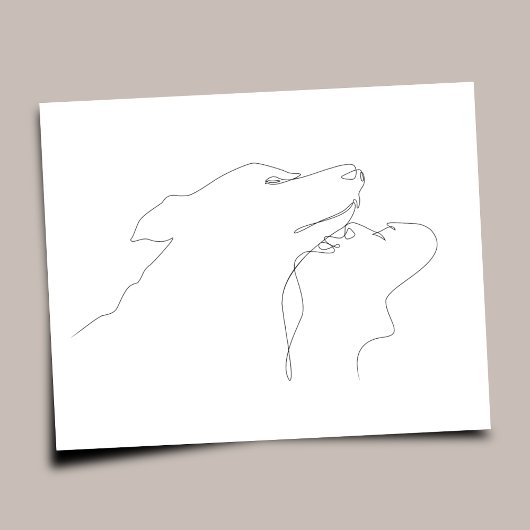 Poster Pet Lover | Art d'une ligne |