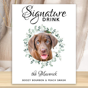 Poster Pet Mariage Barre de chien Signature Boire Photo p