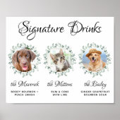 Poster Pet Mariage Chien Bar Signature Boissons 3 Photo (Devant)