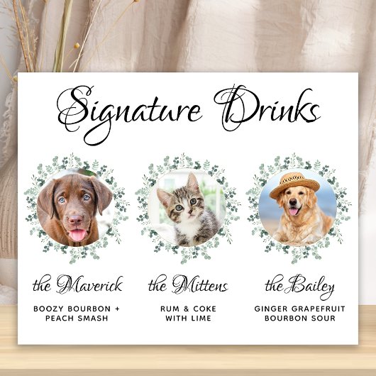 Poster Pet Mariage Chien Bar Signature Boissons 3 Photo