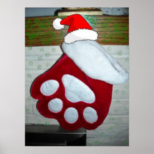 Poster Pet Paw Christmas Stocker