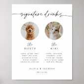 Poster Pet Photo Signature Boire Menu Mariage Bar Signer (Devant)