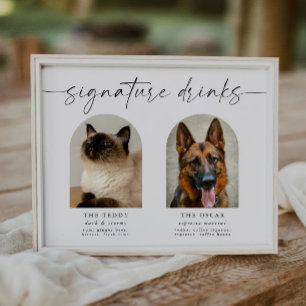 Poster Pet Photo Signature Boissons Mariage Bar Sign