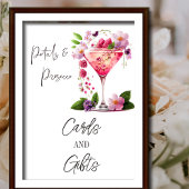 Poster Petal Prosecco Fête des mariées Florale Cadeau Pla