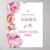 Poster Pétales brillant rose nuptiale Combien de baisers (Devant)