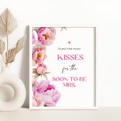 Poster Pétales brillant rose nuptiale Combien de baisers