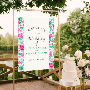 Poster Pétales de rose vert rose Fleurs Jardin Mariage