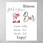 Poster Pétales et bar de mimosa Prosecco rose pour enterr (Devant)